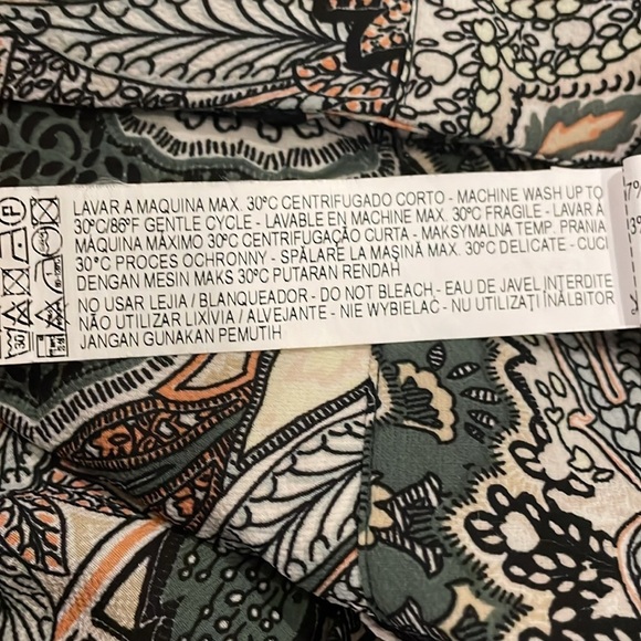 Zara Basic Loose Fit Wide Lag Paisley Pants - Picture 5 of 8